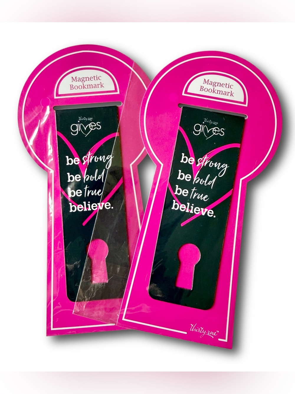 Thirty-One Black and Pink Magnetic Bookmark Bundle, Set of 2, New in Package